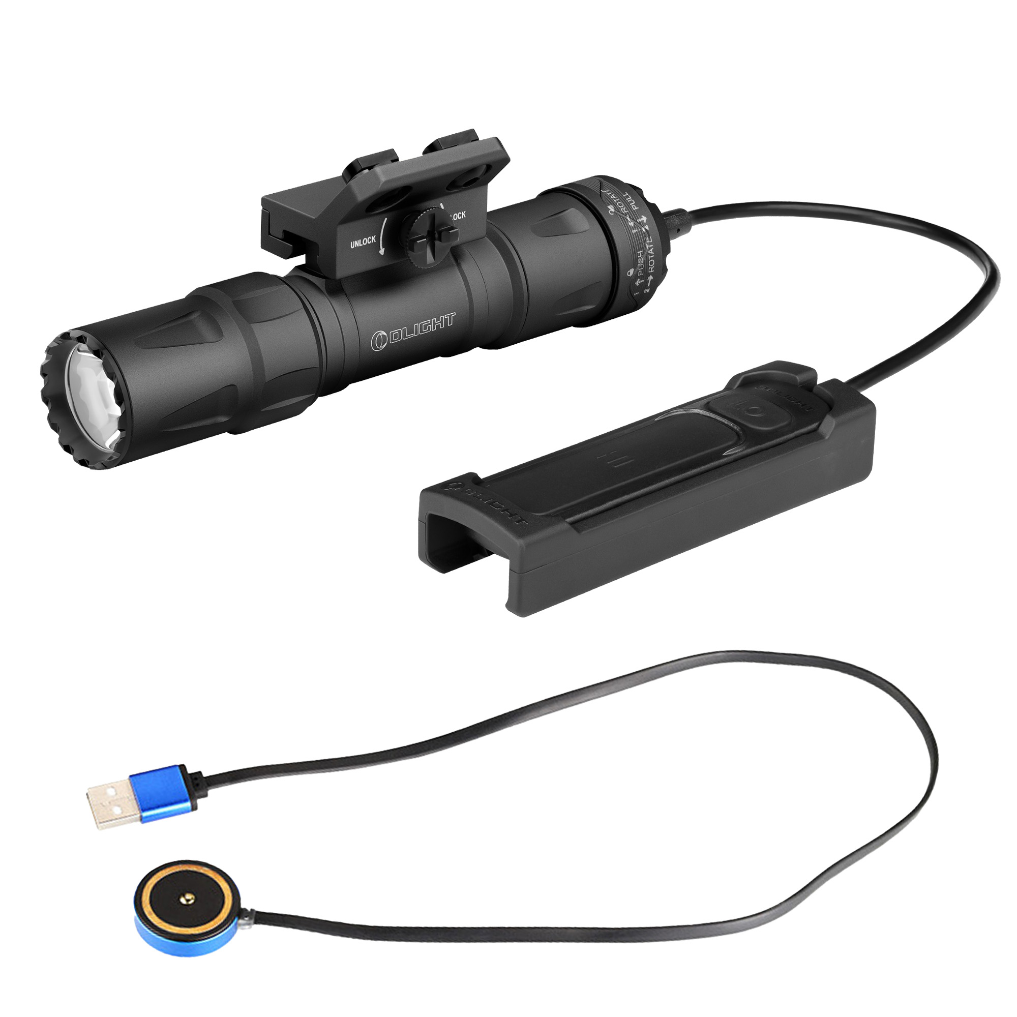 Olight Odin S 1500 Lumen Rechargeable Rail Mount Flashlight (MLOK